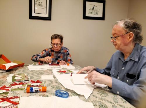 Angie-T-and-Donald-Christmas-Card-making-2023